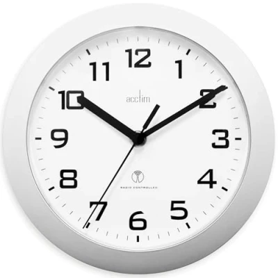 Image of Acctim 74367 Peron Radio Controlled Wall Clock, Silver, 23 cm l x w