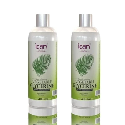 Image of ican London 100% Natural &amp; Concentrate Vegetable Glycerine For softens Moisturizes the skin (400ML) x 2