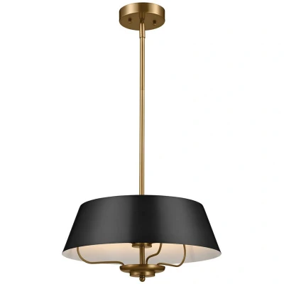 Image of Luella 3 Light Duo Mount Pendant Black &amp; Brass