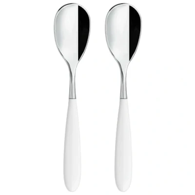 Image of Grunwerg 2CS650W Yin &amp; Yang Coffee Spoons, 18/10 Stainless Steel, White