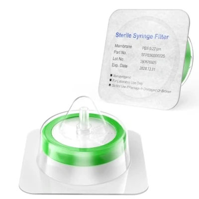 Image of Sterile Syringe Filters PES 33 mm Diameter 0.22 um Pore Size Individually Packaged 10/pk by Biomed Scientific
