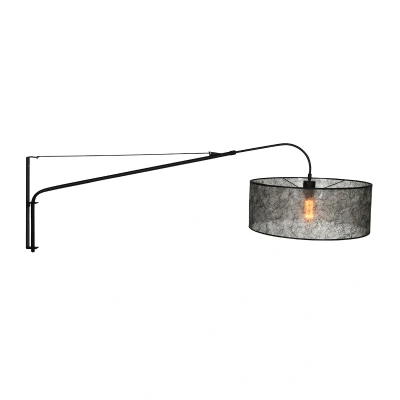 Image of Elegant Classy Wall Lamp with Shade Black Matt