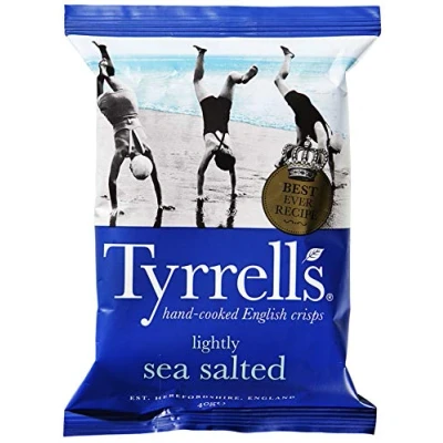Image of Tyrrell&#039;s Tyrrells Lightly Sea Salted Crisps 40g Pack of 24