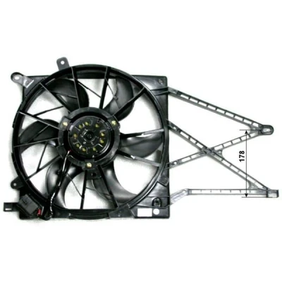 Image of 1314403, 1341300, 1341346, 24431828, 90570740 Cooling fan NRF 47582 390mm 12V 280W with radiator shroud VAUXHALL: Zafira Mk1