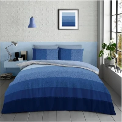 Image of GC GAVENO CAVAILIA Polycotton Duvet Cover Bedding Double Bed Set, Reversible Soft Comforter (200x200 cm), Quilt Double, Navy Blue