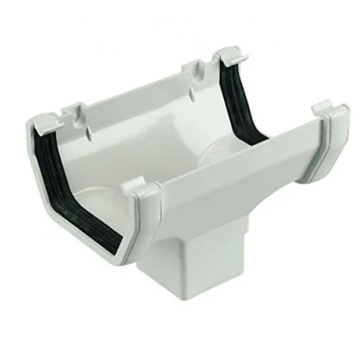 Image of FLOPLAST 114mm Square Gutter Running Outlet White