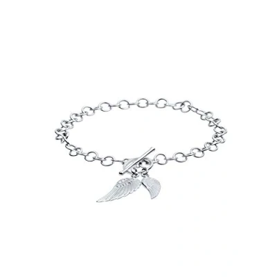 Image of Elli Women&#039;s 925 Sterling Silver Xilion Cut Wing Bracelet of Length 18 cm