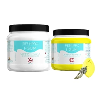 Image of Resin Pro I GUM: Silicone Rubber In Paste For Moulds (500g) Non toxic And Fast Compatible Epoxy, Polyurethane, Wax, Soap, Plaster, Cement Hardness 38 Shores 100% Made Italy