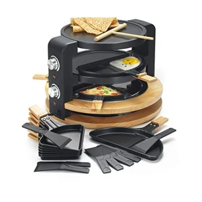 Image of KCWOOD.8.SUPER Raclette Maker for 8/10 People 1500 W + Grill Crepe Pan