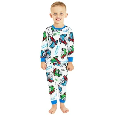 Image of Thomas &amp; Friends Boys Personalised Fleece Pyjamas (Personalised the Tank, 12 18 Months)