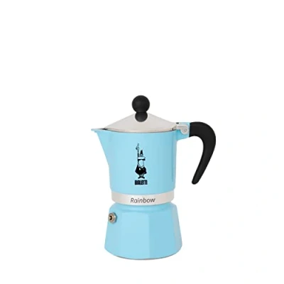 Image of Bialetti Rainbow 3 Cup Coffee Maker Light Blue