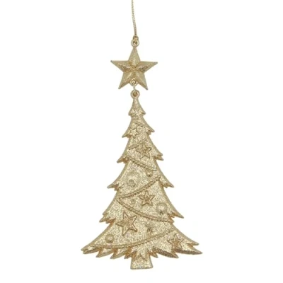 Image of Gisela Graham Gold Glitter Christmas Tree Hanging Decoration