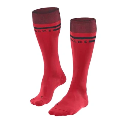Image of FALKE Men&#039;s SK7 Race M Kh Functional Yarn Warm Thin 1 Pair Skiing Socks, Red Lipstick 8000, 8 9