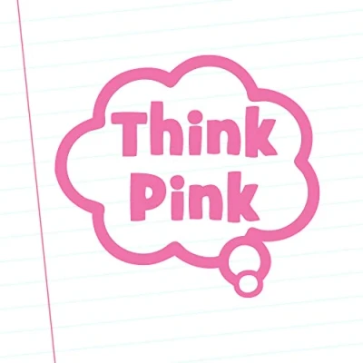 Image of Pink Think Self Inking Teacher Stamper. 22mm, Inking, Reinkable^