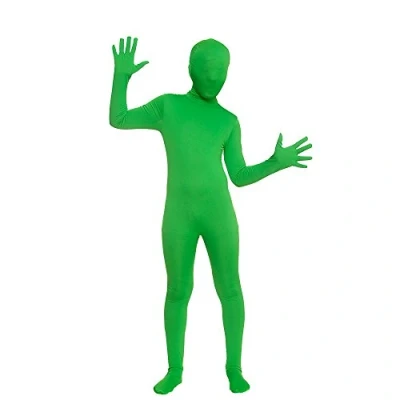 Image of Wicked Costumes Unisex Kidz Skinz Fancy Dress Costume Green Medium (5 7 Years)