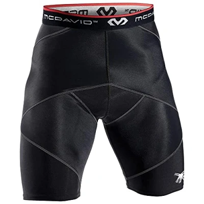Image of Mcdavid 8200R Compression Shorts Cross Technology Adult Men&#039;s Warm &amp; Stabilise Muscles High Stretch Fitness, Running, Football, Martial Arts (8200R) Black
