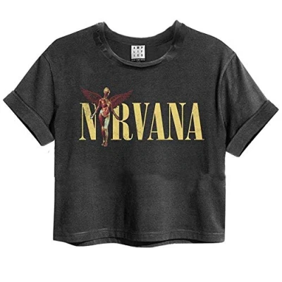 Image of Amplified Nirvana in Utero Crop Top Charcoal