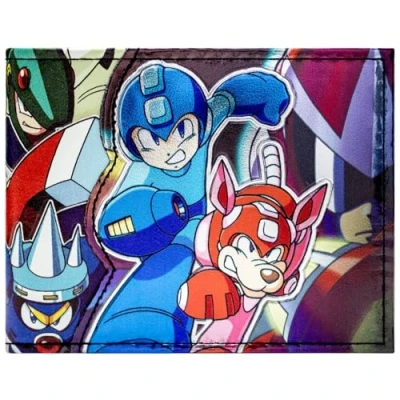 Image of Mega Man Collection The End of Dr. Wily? Wallet Bi Fold ID &amp; Card Holder, Blue