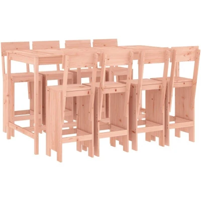 Image of vidaXL 9 Piece Garden Bar Set Solid Wood Douglas
