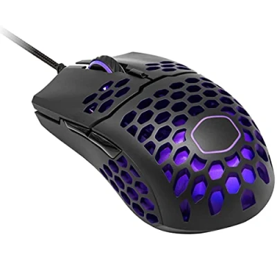 Image of Cooler Master MM711 RGB LED Lightweight 60g Wired Gaming Mouse 16000 DPI Optical Sensor, 20 Million Click Omron Switches, Smooth Glide PTFE Feet, and Ambidextrous Honeycomb Shell Matte Black