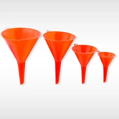 Image of Dunnet Tools Plastic Funnel Set 4 Different Sizes Funnels For Kitchen Use Fuel Oil Car Filling Bottles Or Containers With Holders Non Toxic Food Grade