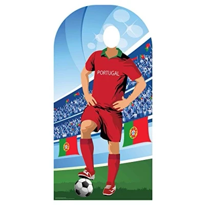 Image of Portugal (World Cup Football Stand in) Adult Size 6ft /190cm Tall with Free Mini Destop Cut Out