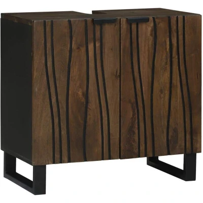 Image of vidaXL Bathroom Sink Cabinet 62 x 33 58 cm Sturdy mango wood design.