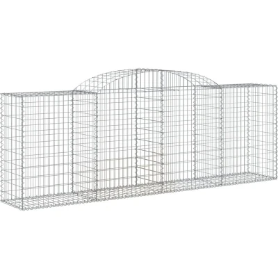Image of vidaXL Arched Gabion Baskets 5 pcs 300x50x100/120 cm Galvanised Iron