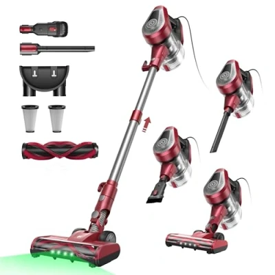 Image of Vexilar C8 Corded Vacuum Cleaner,Powerful 600W 60KPa Lightweigh Cleaner with LED,7M Cord,1.5L Dustbin Self Standing Vacuum,6 in 1 Handheld Stick for Hardwood,Pet Hair, Carpets