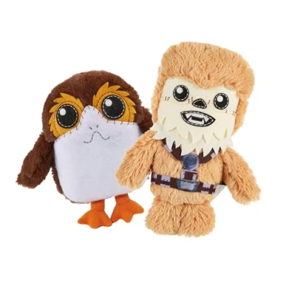 Image of Disney Galaxy Edge Bundle: Authentic Galaxy&#039;s Star Wars Plush Collectables Porg &amp; Wookiee with Original Creature Sounds Gifts