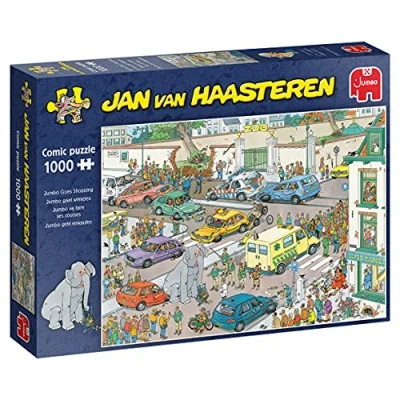 Image of Jumbo, Jan van Haasteren Jumbo Goes Shopping, Jigsaw Puzzles for Adults, 1000 piece