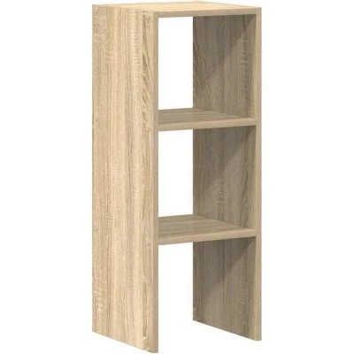 Image of vidaXL Stackable Bookcase/Shelf Sonoma Oak 30x30x80 cm Engineered Wood Storage/Display Unit for Living Room/Bedroom/Office