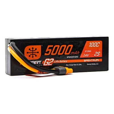 Image of 7.4V 5000mAh 2S 100C Smart G2 Hardcase LiPo Battery: IC3