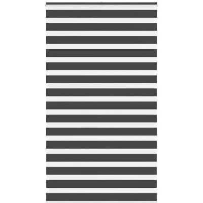 Image of vidaXL Zebra Blind Black 130x200 cm Fabric Width 125.9 Polyester