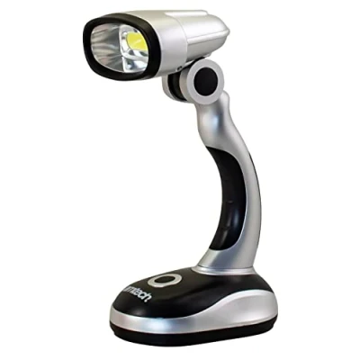 Image of Amtech S8124 Cordless Desk Lamp, Super Bright COB (chip on board) LED Illumination, Portable and Lightweight, 160 Pivoting Head, 3x AA Batteries Included, Ideal for Desk, Office, Camping, Travelling,