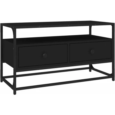 Image of vidaXL TV Cabinet Media Furniture Sideboard Entertainment Centre Console Unit HiFi Black 80x35x45 cm Engineered Wood