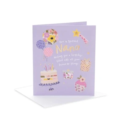 Image of UK Greetings Birthday Card for Nana Favourite Things Design