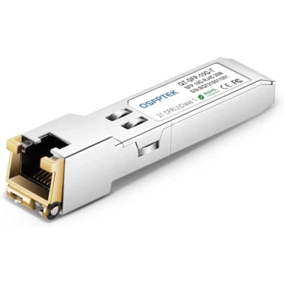 Image of QSFPTEK 10GBase T SFP+ RJ45 30m, 1.25/2.5/5/10G Copper Module Transceiver Mini Gbic for Cisco SFP 10G S, Ubiquiti UF 10G, Netgear, Mikrotik, D Link,up to 30m (Supports Multiple Rates)