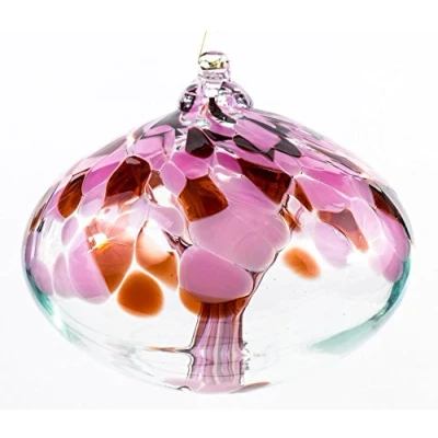Image of Milford Collection Orb Tree of Life Small Glass Globe Pearl