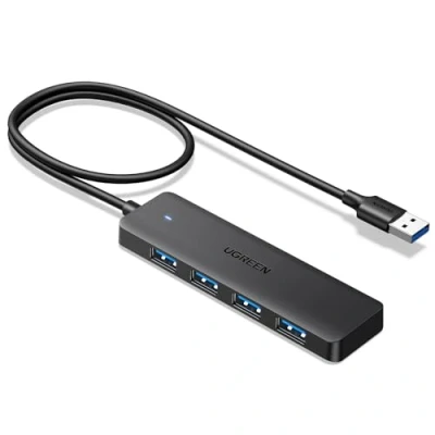 Image of UGREEN USB Hub 3.0 with 60CM Extended Cable, 4 Ports Ultra Slim Splitter 5Gbps Data Transfer, Extender for Mouse, Keyboard, Flash Drive, U Disk, Printer, Compatible PC, Xbox, PS5