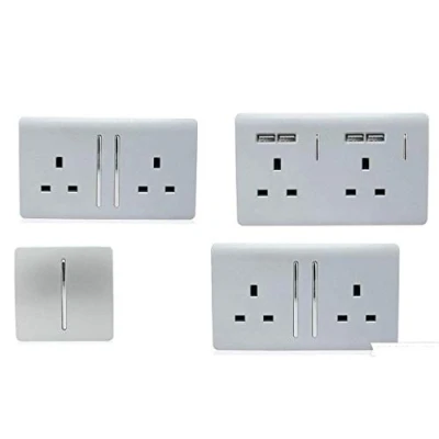 Image of Trendi Switch Modern Switches/Sockets Conservatory/Garden Room Trade Pack Silver