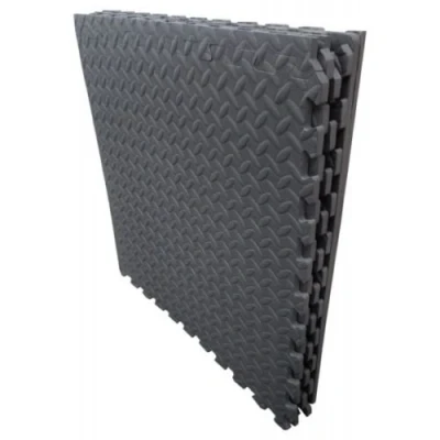 Image of 6 X INTERLOCKING MATS EVA SOFT FOAM EXERCISE FLOOR GYM GARAGE HOUSE OFFICE MAT BLACK 24 SQ FT