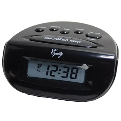 Image of Equity by La Crosse LCD Snooze Alarm Clock, Black, Pack of 1