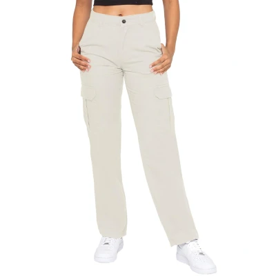 Image of 989Zé ENZO Womens Cargo Trousers Casual Work Bottoms Straight Leg Combat Pants (UK, Alpha, M, Regular, Stone)