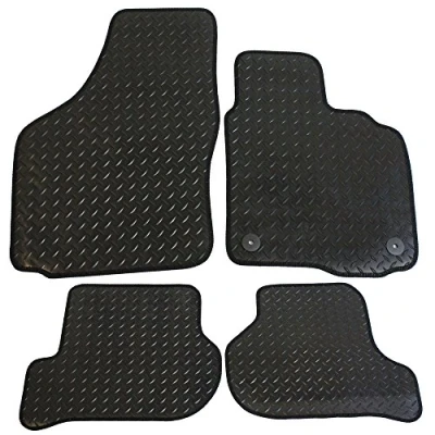 Image of Skoda Octavia MK 2 Facelift 2008 2013 Fully Tailored 4 Piece Rubber Car Mat Set with Clips