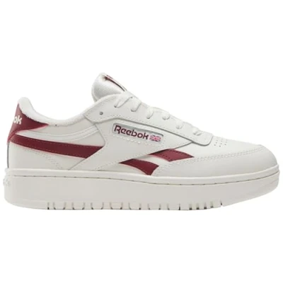 Image of Reebok Classic CLUB C Double Revenge Trainers, Women&#039;s, Size: 2.5, Chalk/classic burgundy shoes