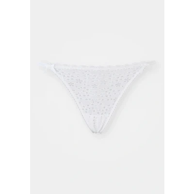 Image of Thong with broderie anglaise