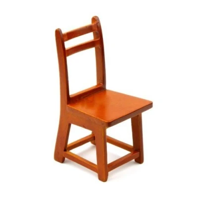 Image of MyTinyWorld Dolls House Miniature Chunky Dark Wood Chair