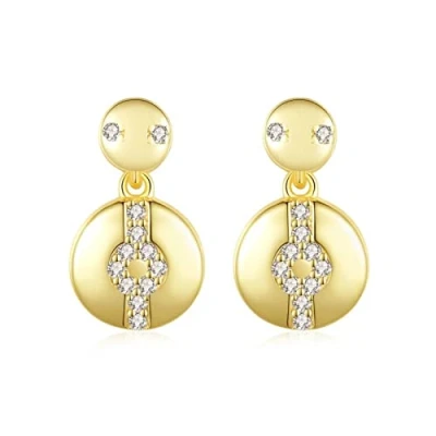 Image of LOKILOKI S925 Sterling Silver Double Circle Round Stud Earrings For Women Cubic Zircon Paved