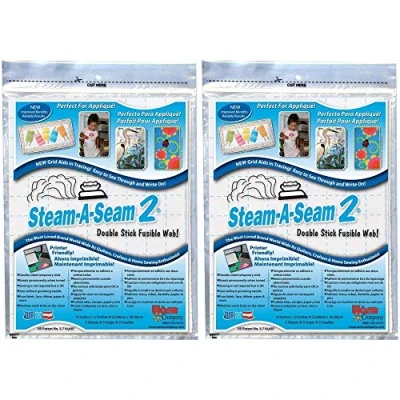 Image of Warm Company Steam A Seam 2 Double Stick Fusible Web 9&quot;X12&quot; Sheets 5/Pkg (5517) (2 Pack of 5)